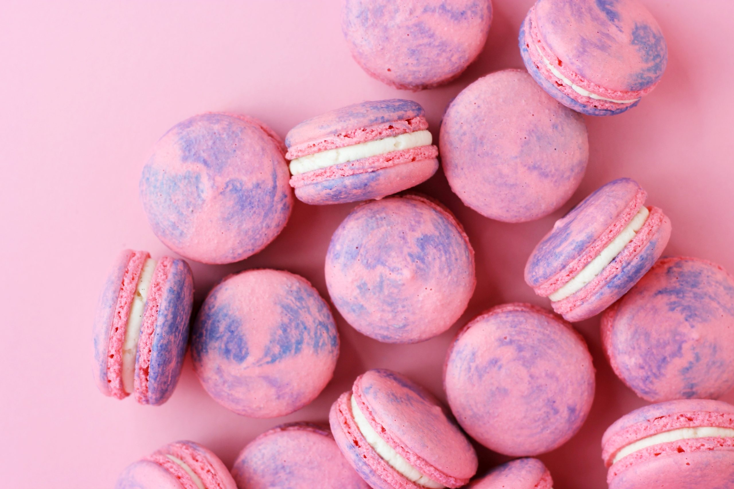 triple berry fluff macarons